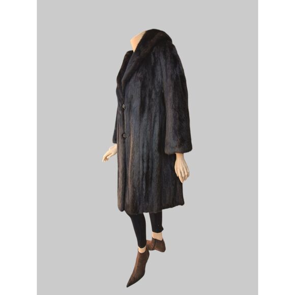 Vintage Dark Brown Mink Coat -Medium - Picture 3 of 10